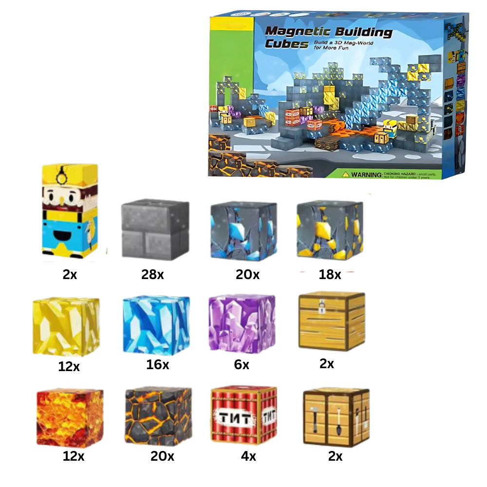 Lärorika Magnetiska Minecraft Block -144 bitar - Ozerty
