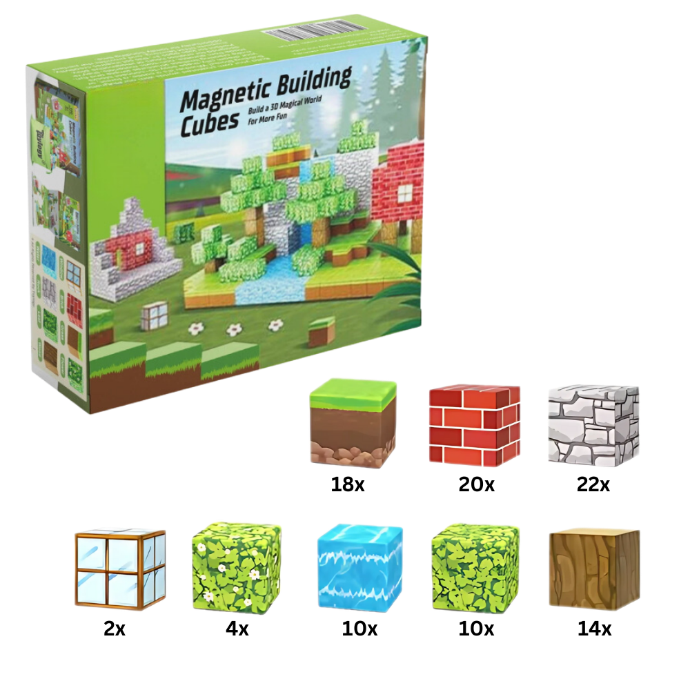 Lärorika Magnetiska Minecraft Block -100 bitar - Ozerty