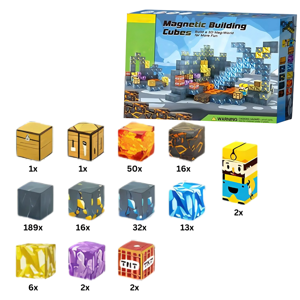 Lärorika Magnetiska Minecraft Block -330 bitar - Ozerty