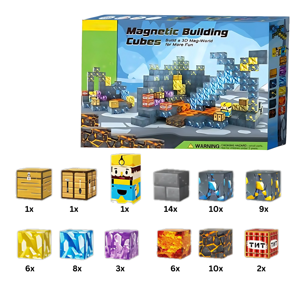 Lärorika Magnetiska Minecraft Block -72 bitar - Ozerty