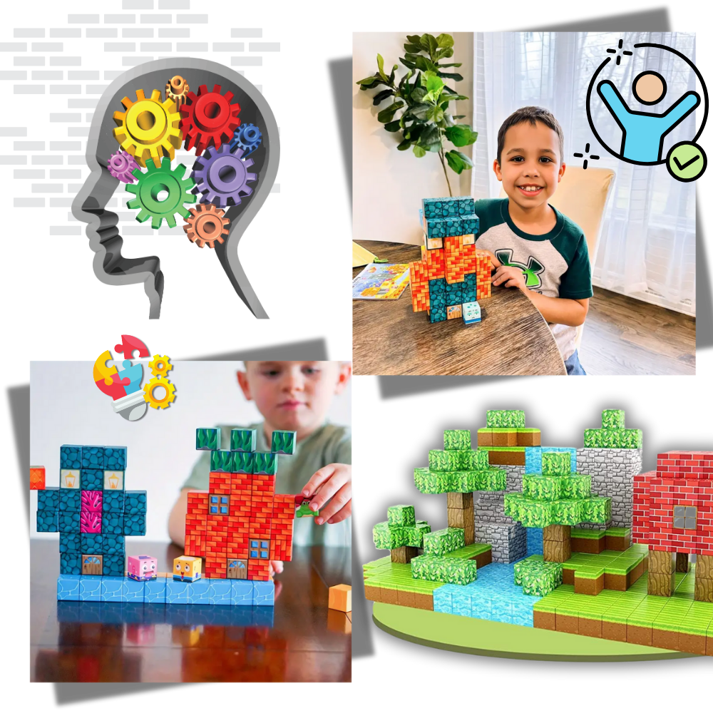 Lärorika Magnetiska Minecraft Block - Ozerty