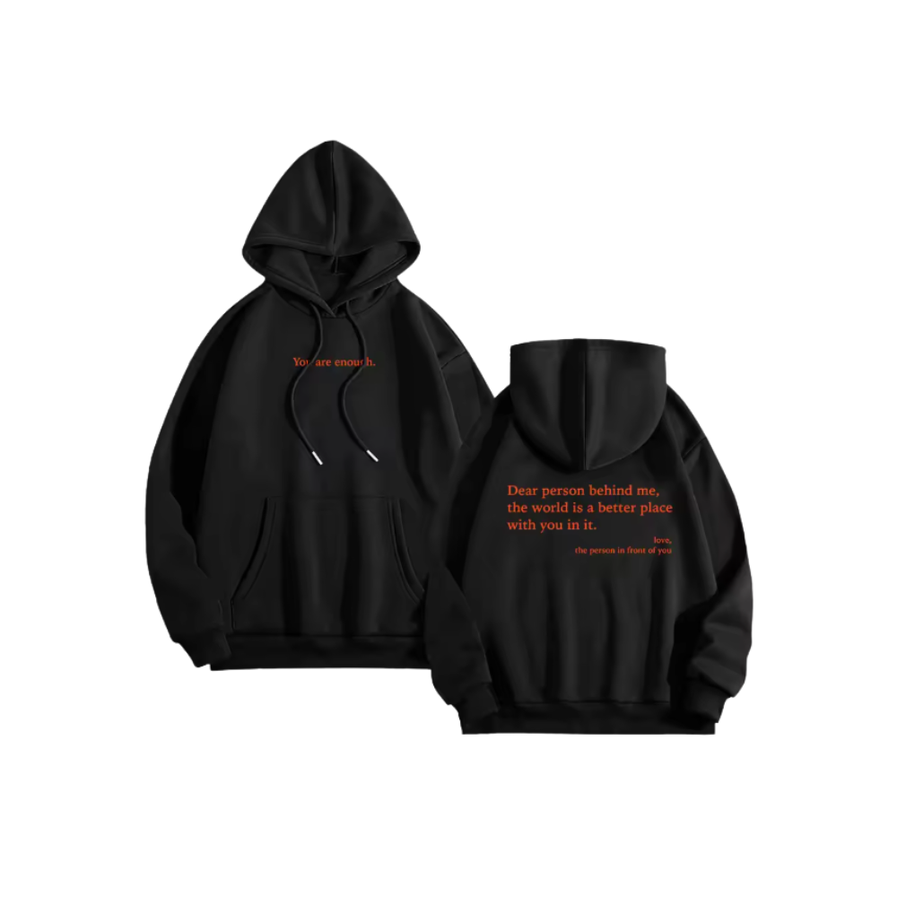 Hoodie för kvinnor med motiverande budskap -Svart - Ozerty