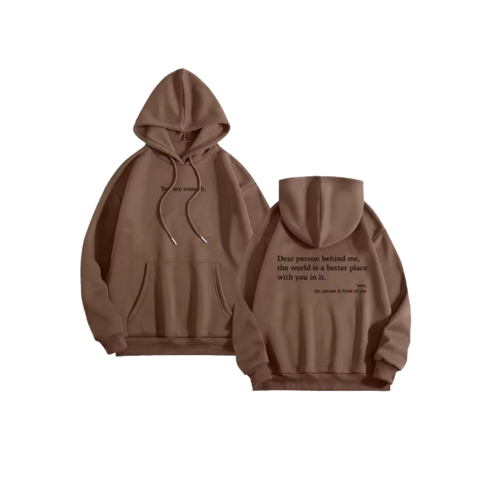 Hoodie för kvinnor med motiverande budskap -Kaffe - Ozerty