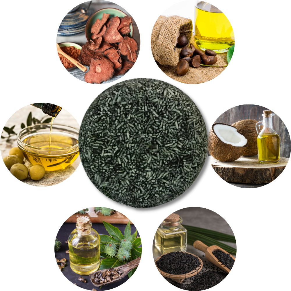 Naturligt schampotvål för att mörka hår - Ozerty