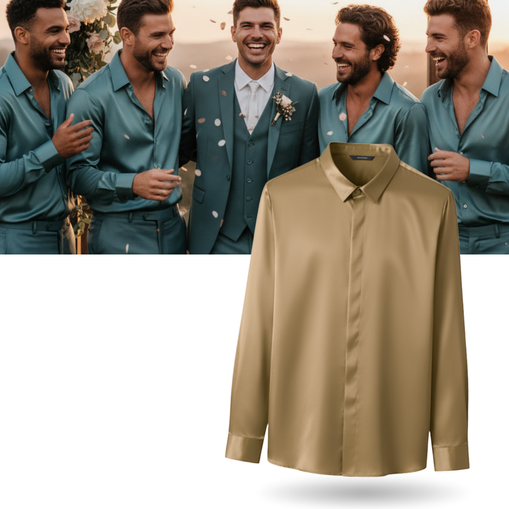 Strykfri skjorta för herr i sidenmix - Ozerty