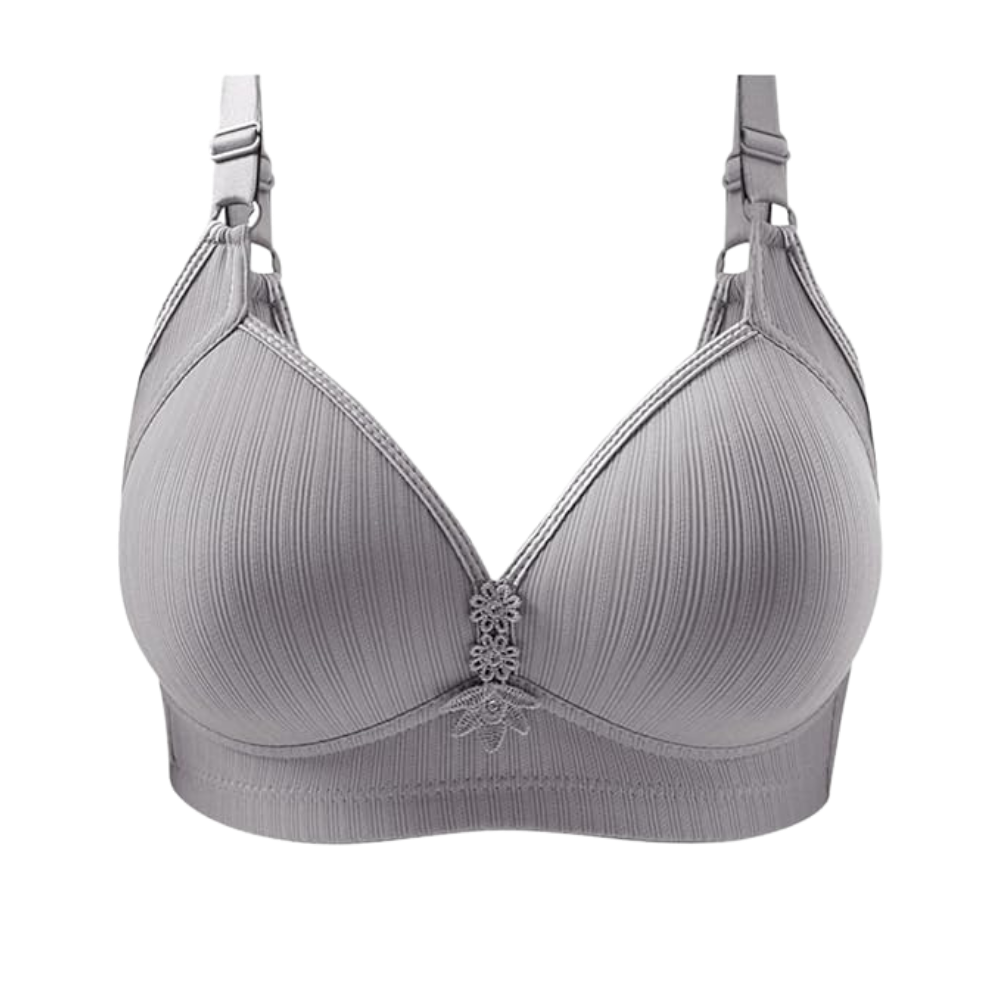 Plus Size Trådlös Push-Up BH -Grå/SGrå/MGrå/LGrå/XLGrå/XXLGrå/3XLGrå/4XLGrå/5XL - Ozerty