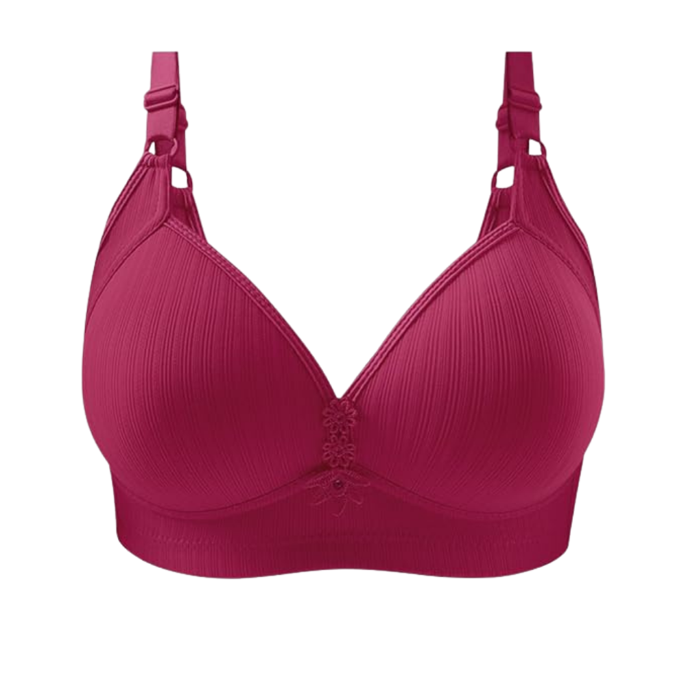 Plus Size Trådlös Push-Up BH -Vinröd/SVinröd/MVinröd/LVinröd/XLVinröd/XXLVinröd/3XLVinröd/4XLVinröd/5XL - Ozerty