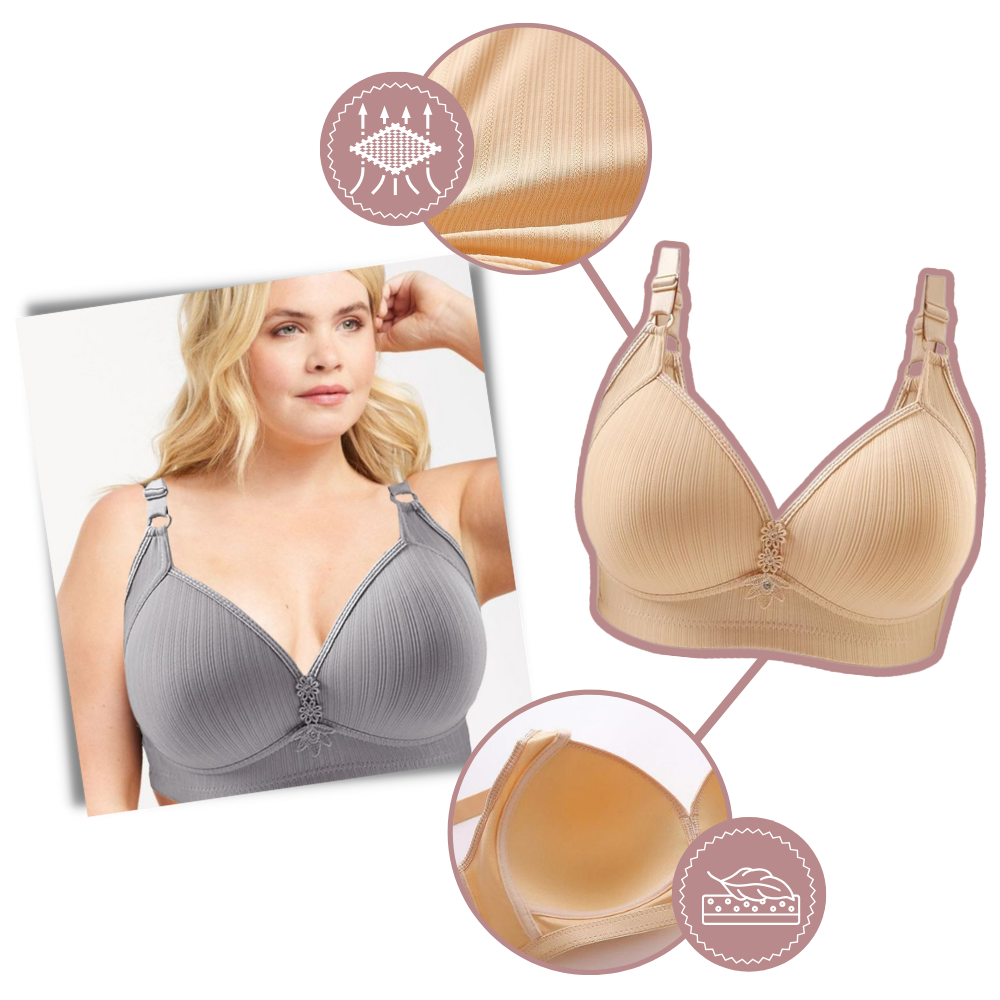 Plus Size Trådlös Push-Up BH - Ozerty