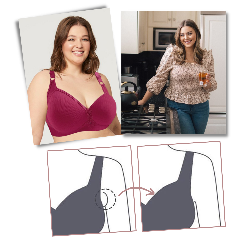 Plus Size Trådlös Push-Up BH - Ozerty