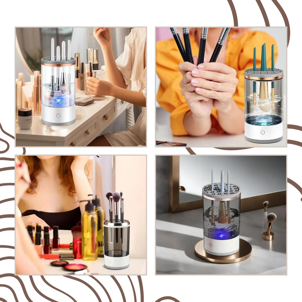 Snabb elektrisk rengörare för sminkborstar - Ozerty