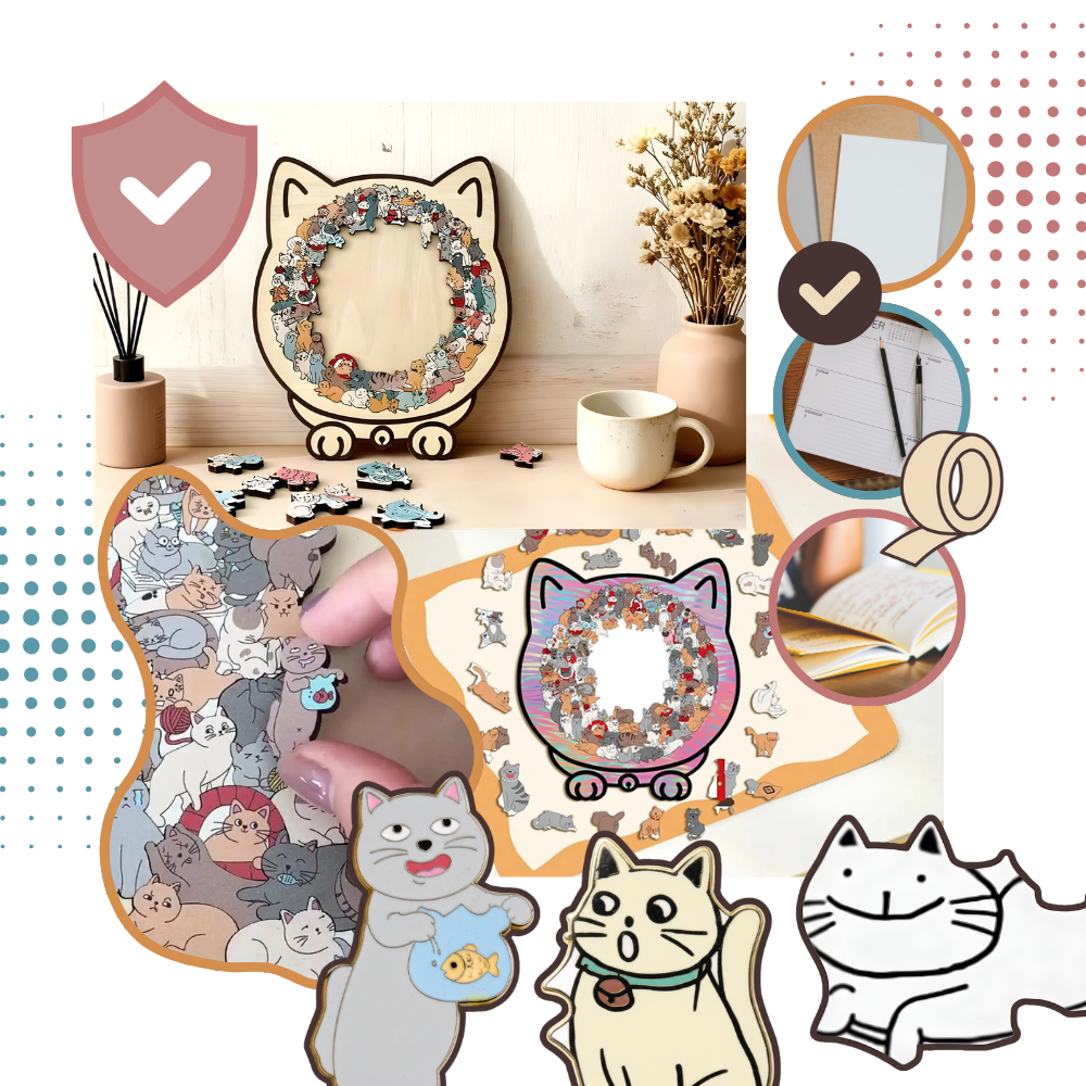 Avkopplande pussel med kattmotiv - Ozerty