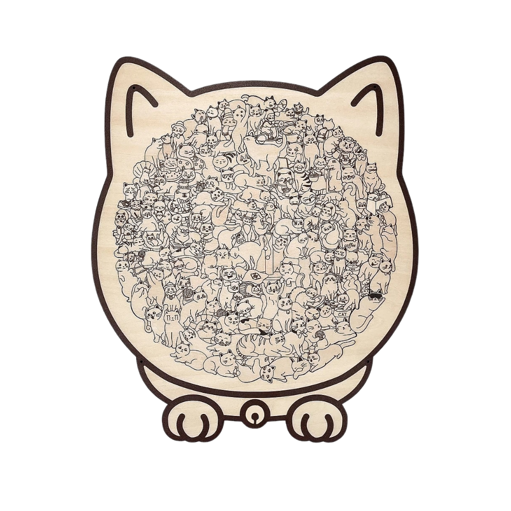 Avkopplande pussel med kattmotiv -Linjär katt - Ozerty