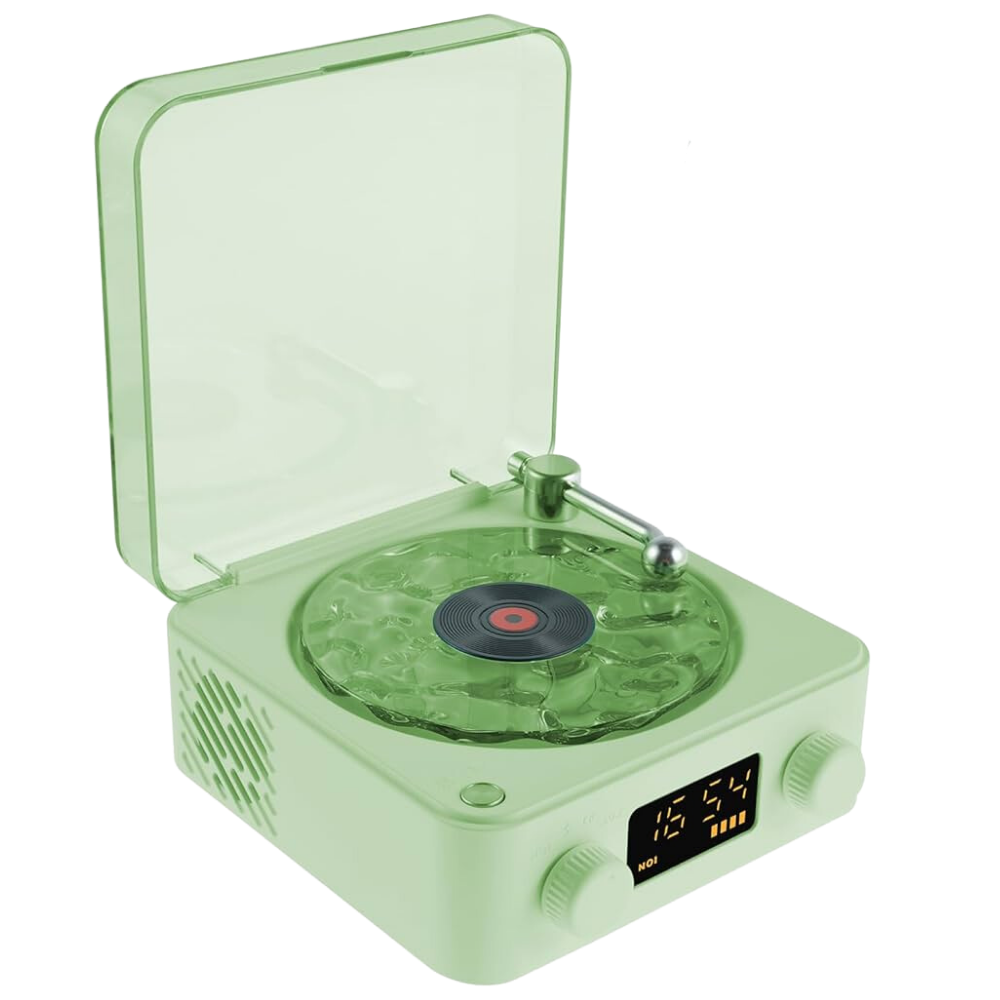 Waves vinylspelare i retrostil -Grön - Ozerty