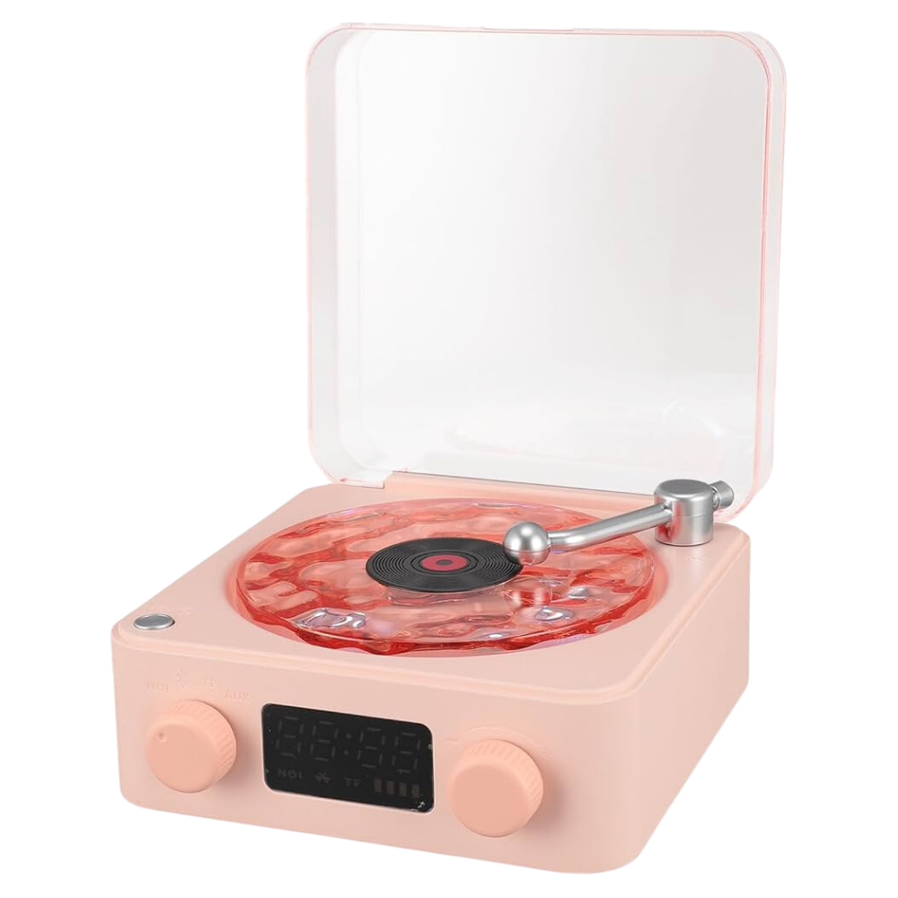 Waves vinylspelare i retrostil -Rosa - Ozerty