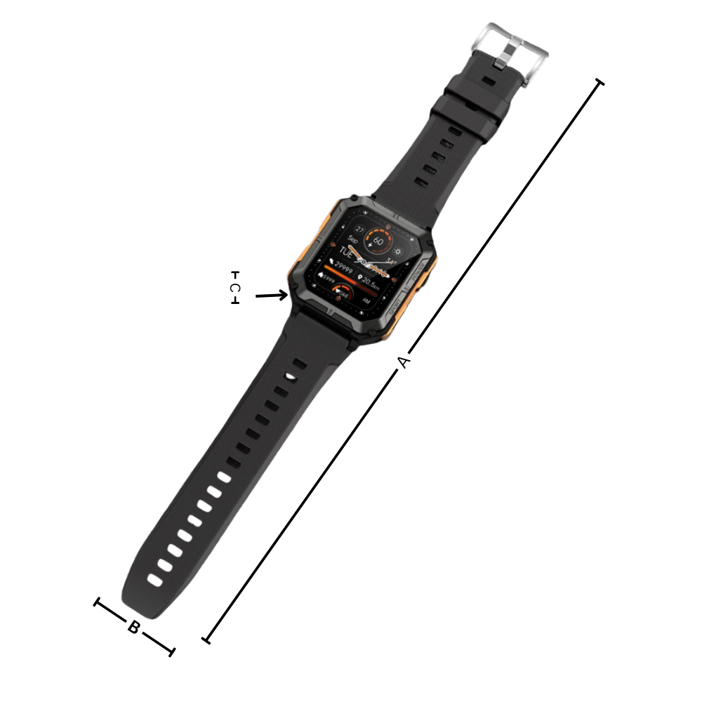 Smart taktisk klocka med militär hållbarhet - Ozerty