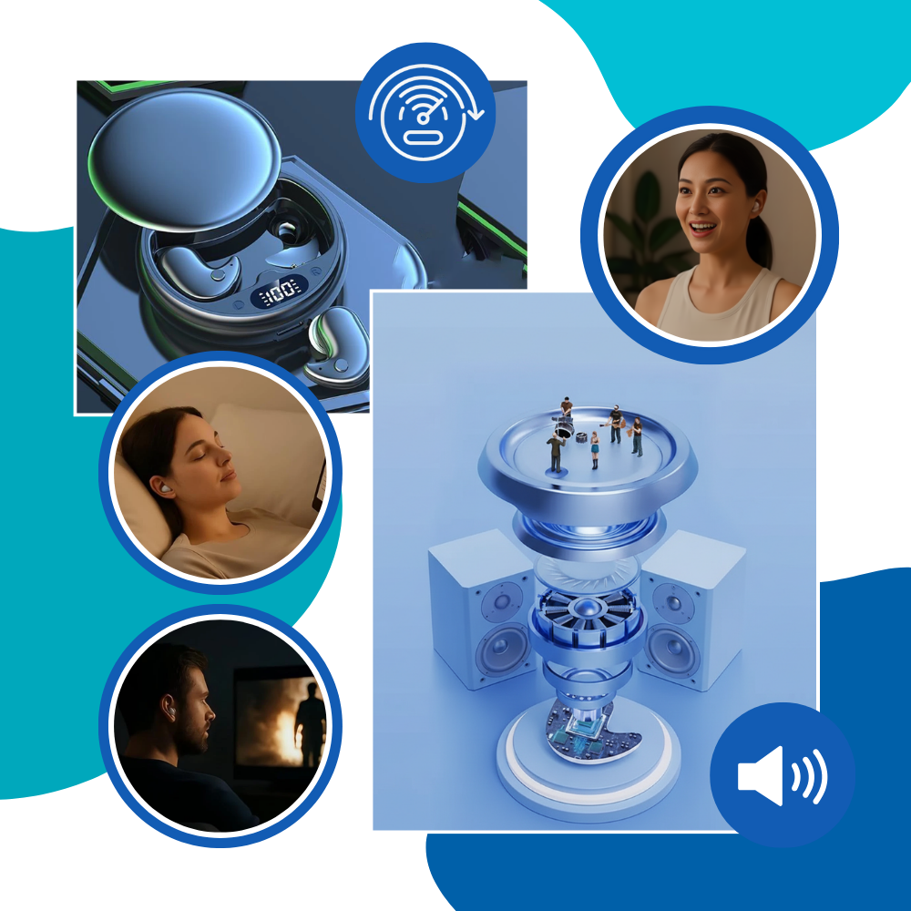 Svarta ergonomiska sömnhörlurar Snarkstopp - Ozerty