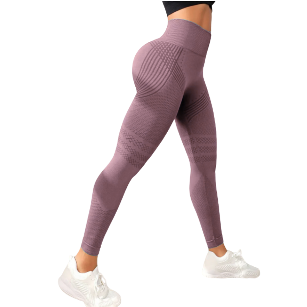 Stretchiga, sömlösa 3D-leggings -Rosa - Ozerty