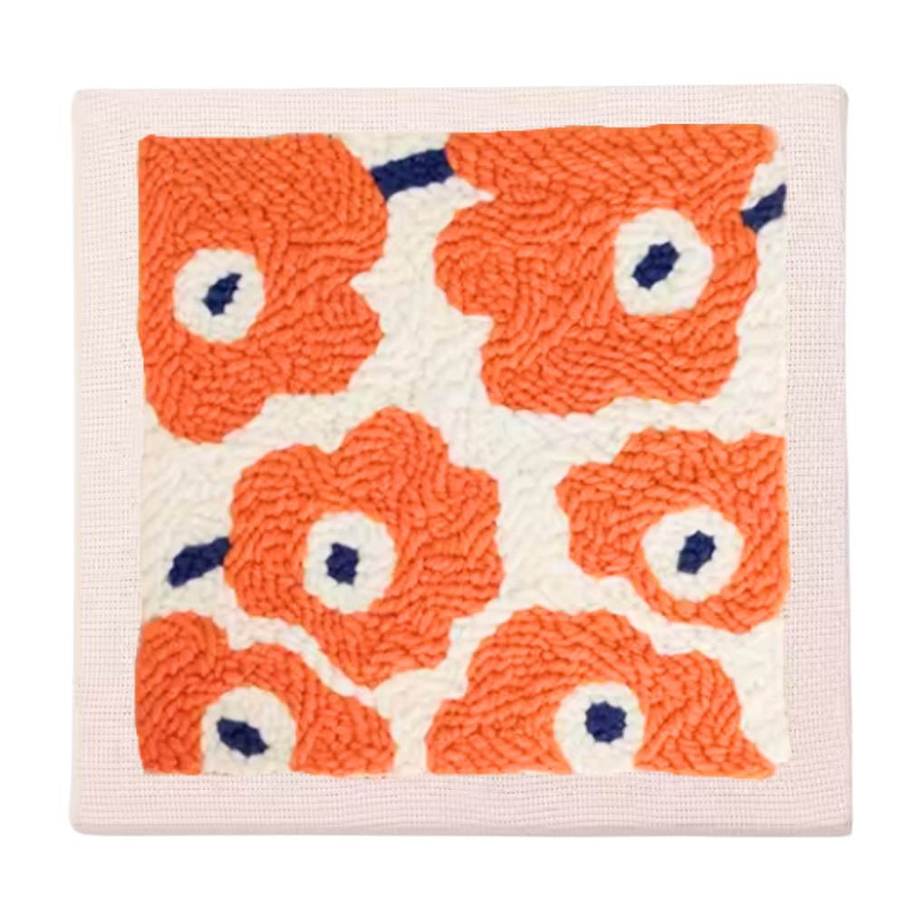 Tranquil broderikit -Kit för orangea blommor - Ozerty