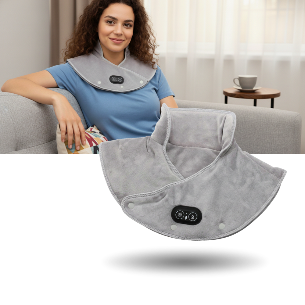 Sammetsmjukt värmeomslag med massage - Ozerty