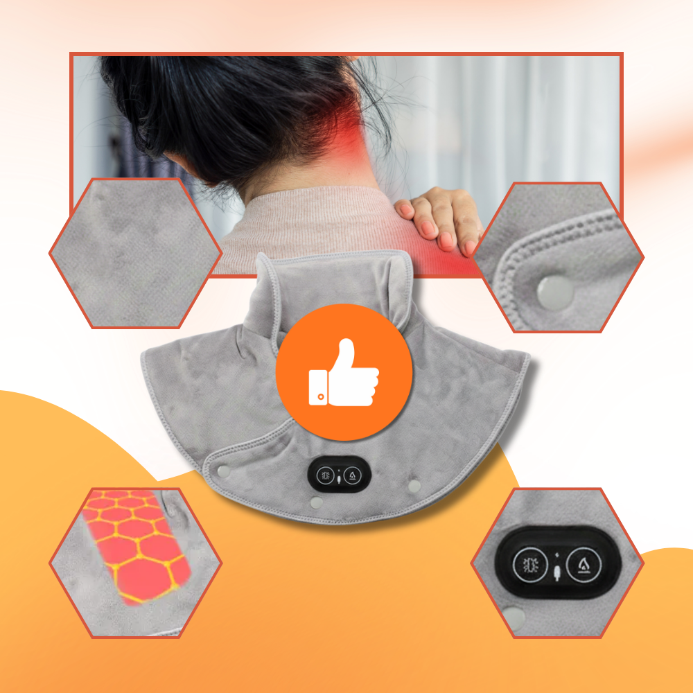 Sammetsmjukt värmeomslag med massage - Ozerty