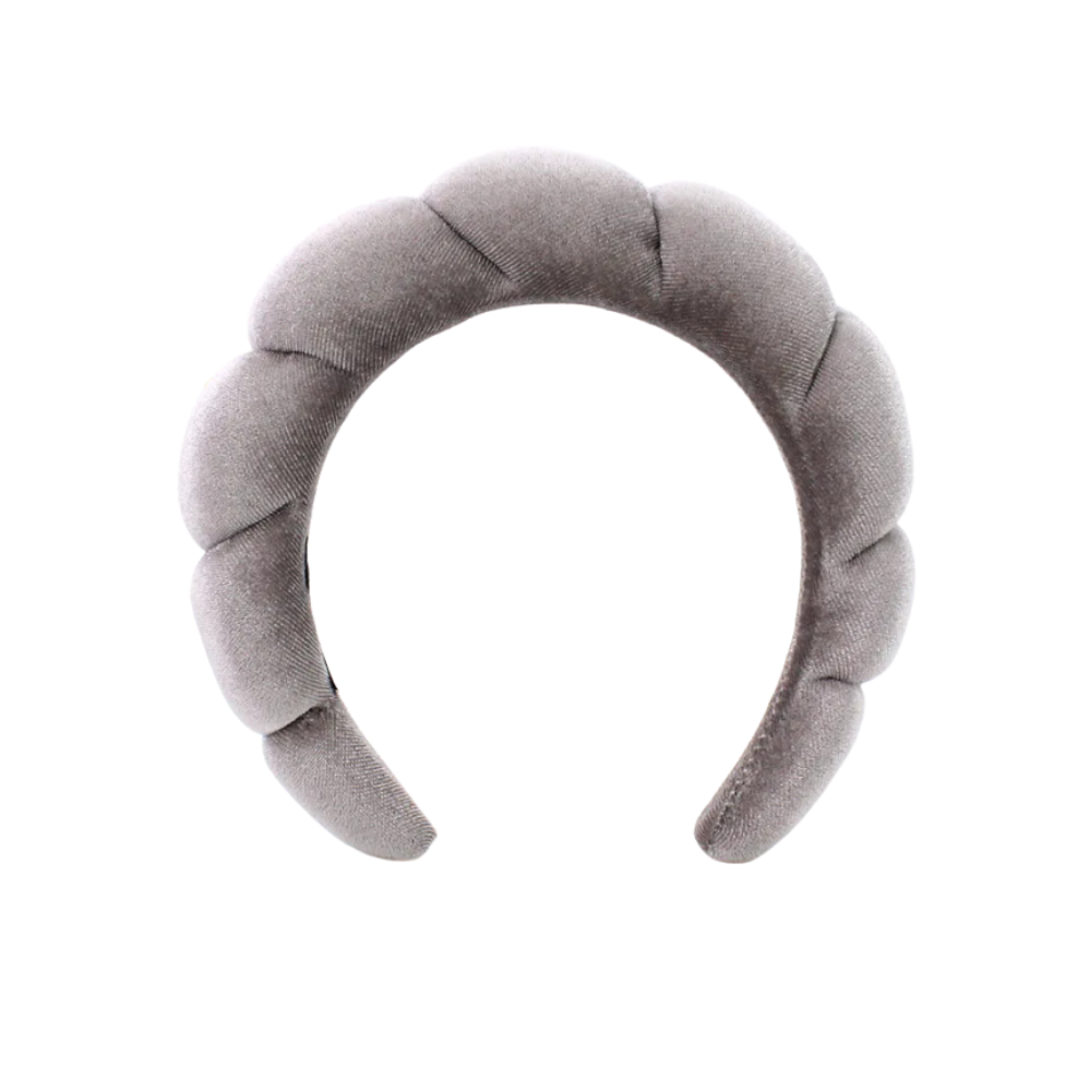 Pannband i sammet för hudvård -Grå - Ozerty