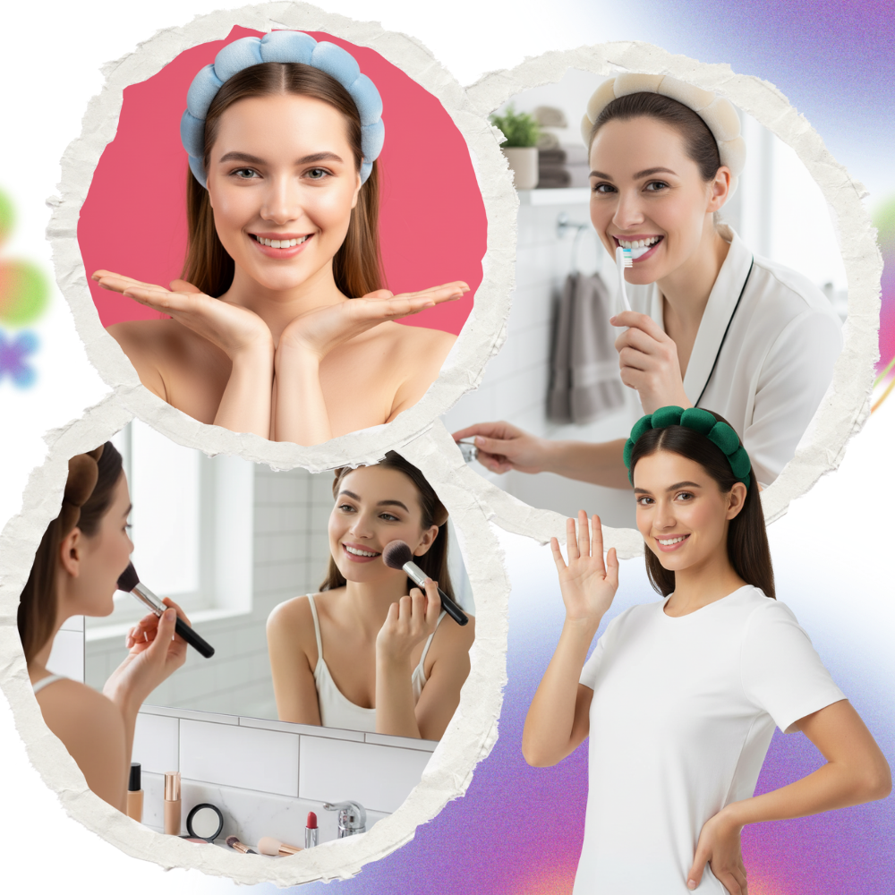 Pannband i sammet för hudvård - Ozerty