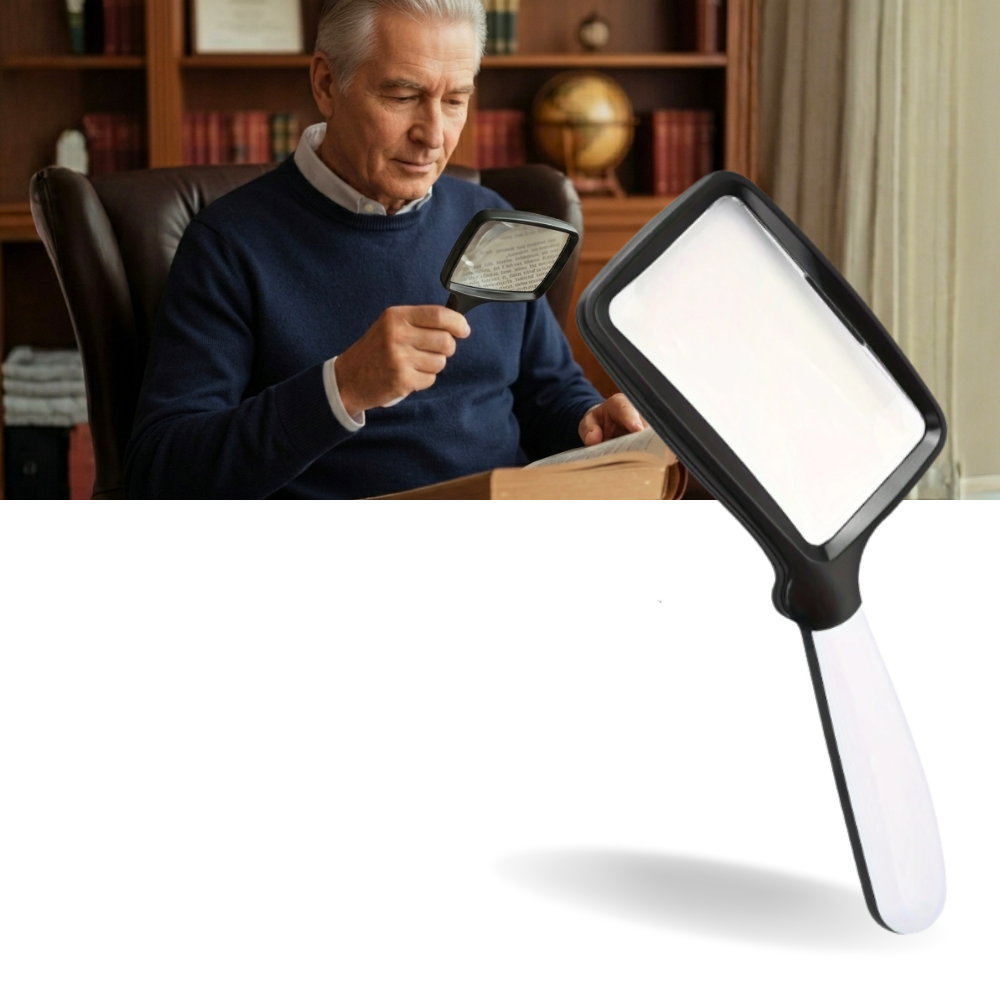 Bred, ljus läsförstoringsglas i rektangulär form - Ozerty