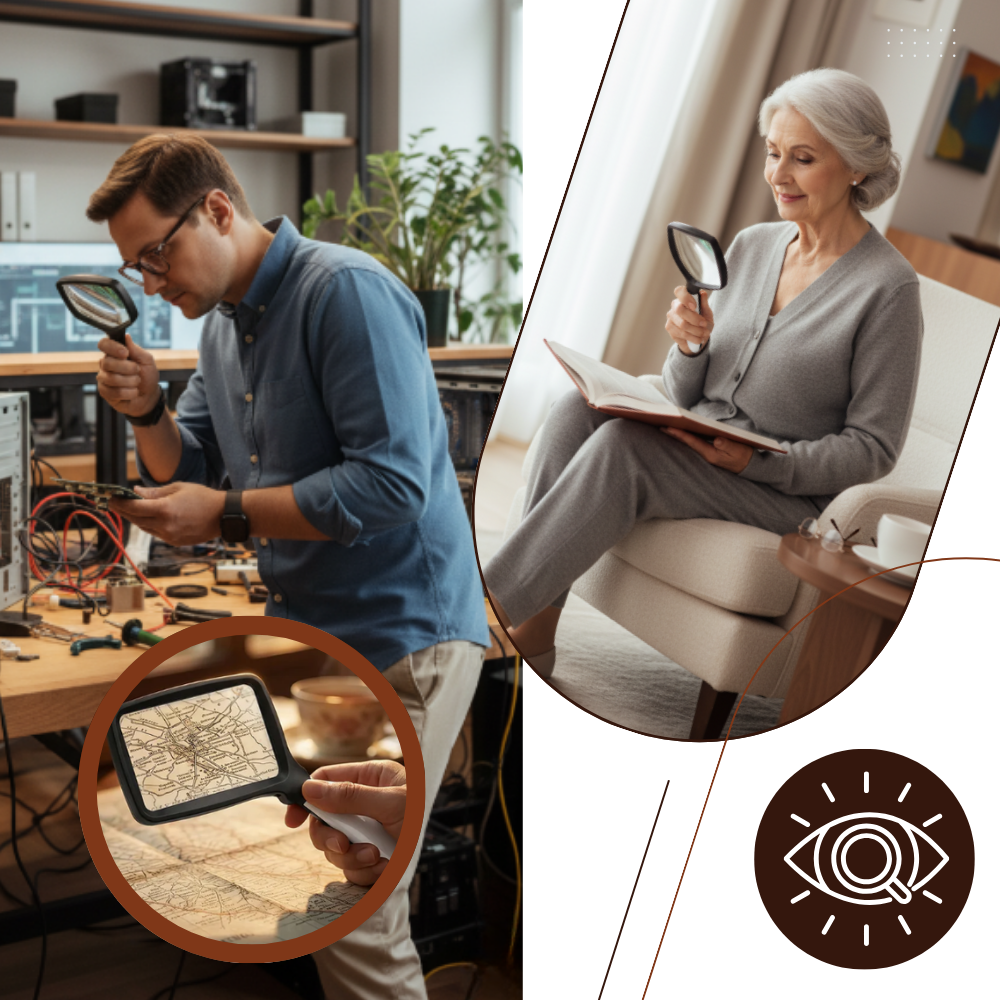 Bred, ljus läsförstoringsglas i rektangulär form - Ozerty