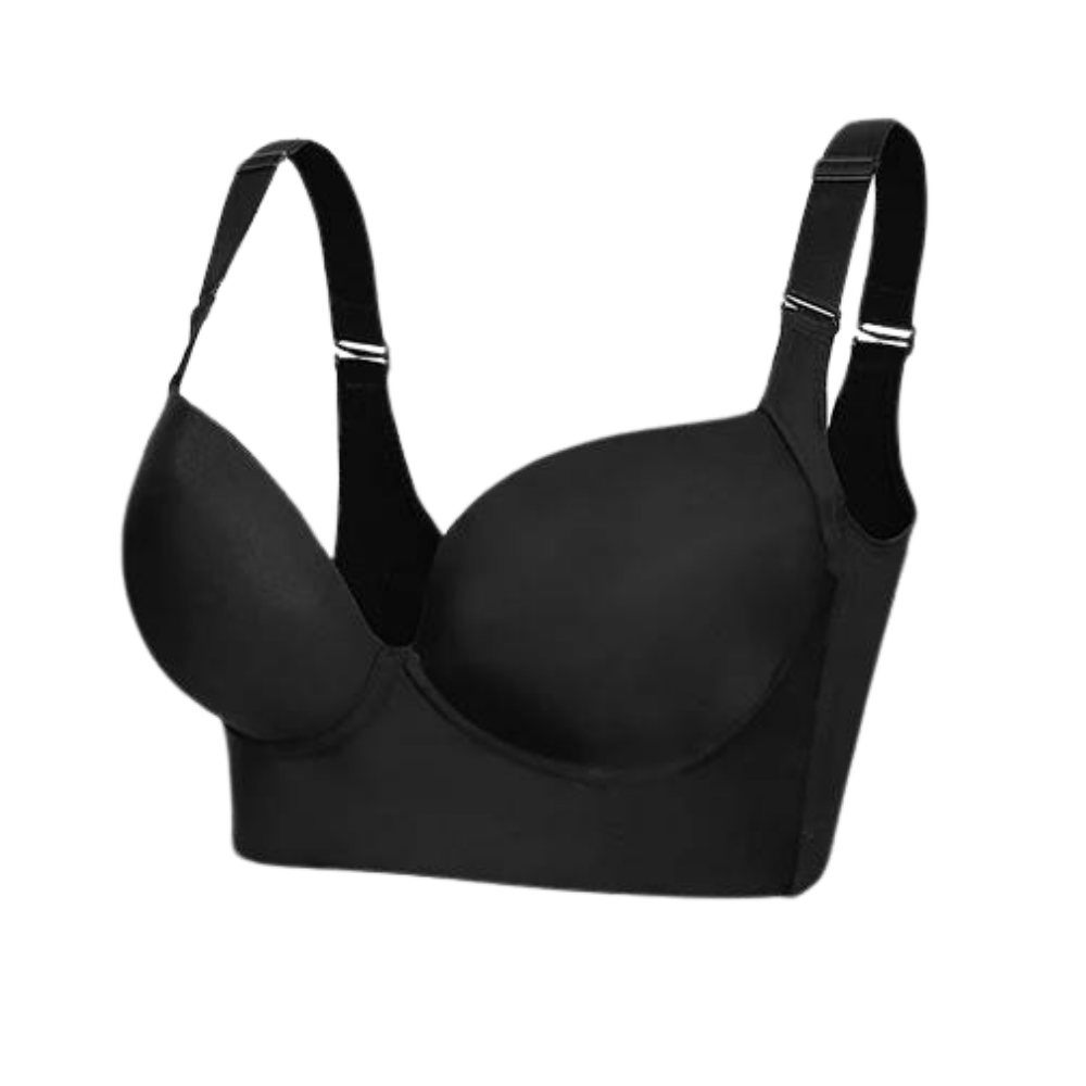 Wide Side Wings Incorporated Shaper Bra -Svart - Ozerty