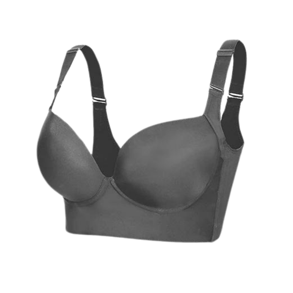 Wide Side Wings Incorporated Shaper Bra -Grå - Ozerty