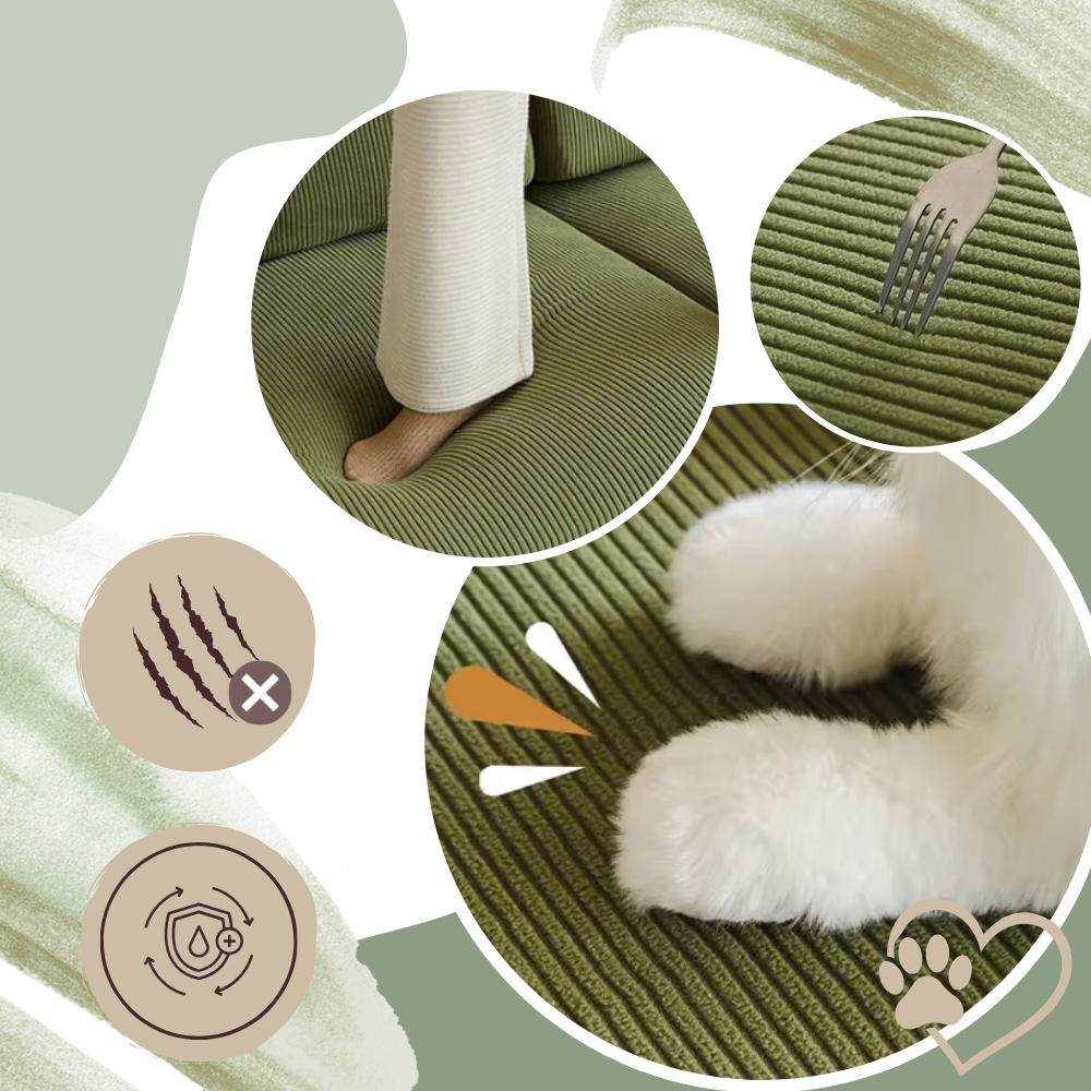 Skrynkelfritt sofföverdrag i manchestertyg - Ozerty