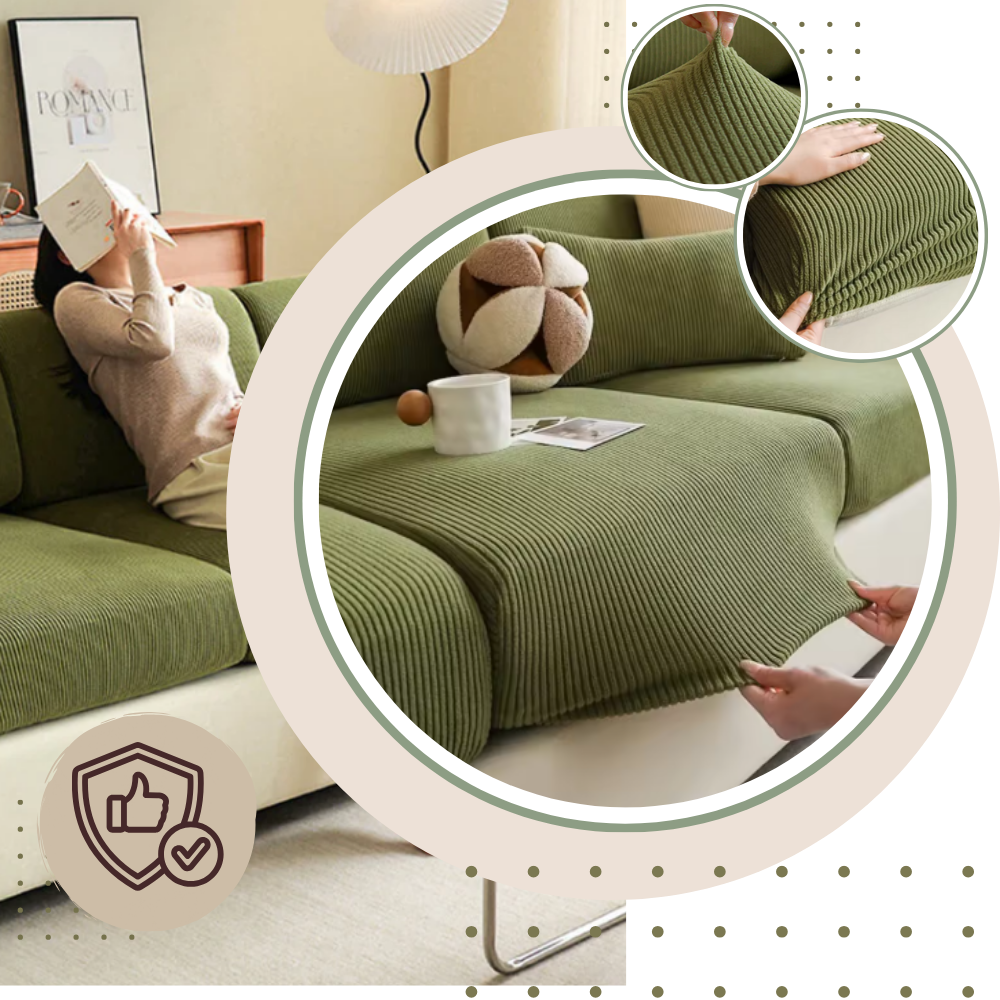 Skrynkelfritt sofföverdrag i manchestertyg - Ozerty