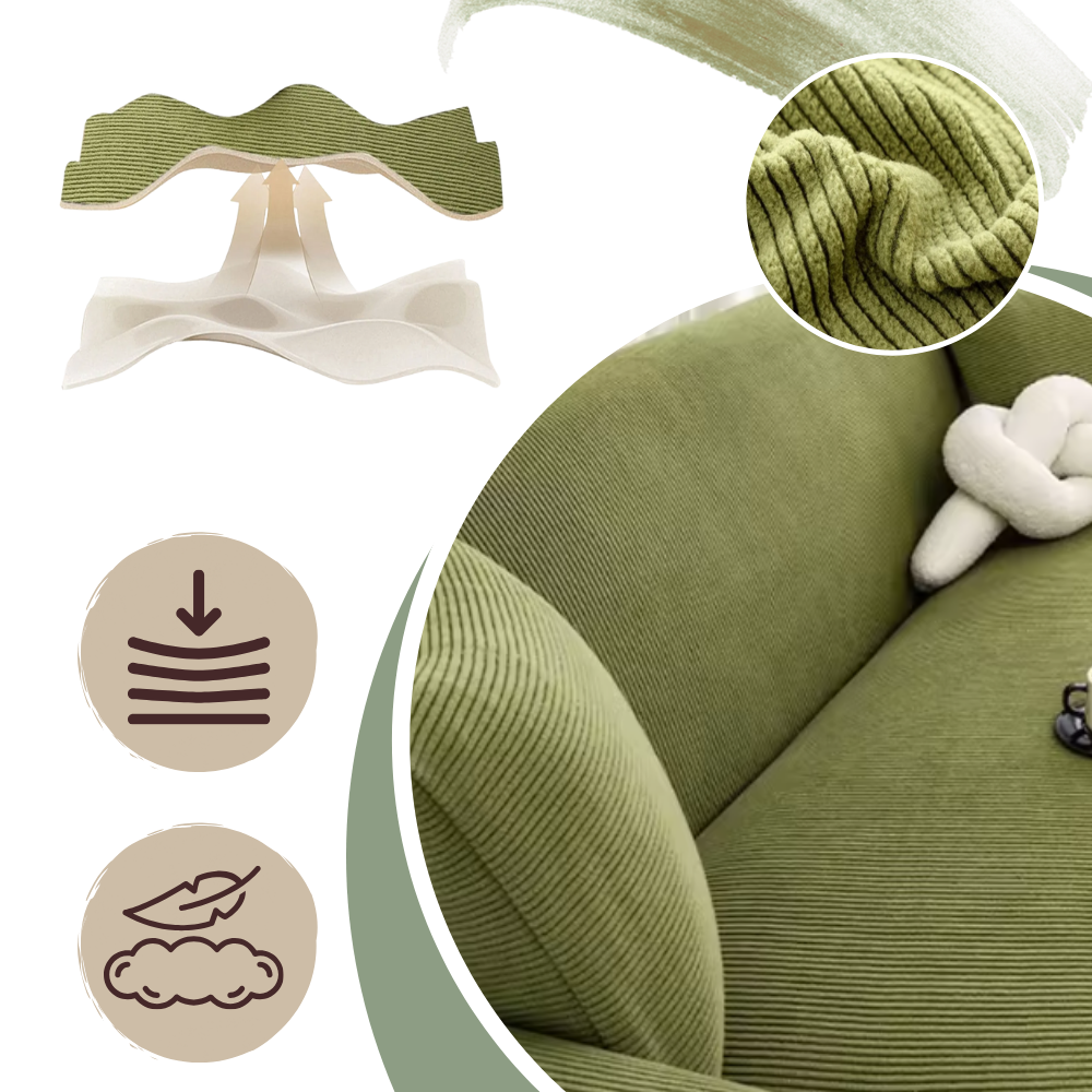 Skrynkelfritt sofföverdrag i manchestertyg - Ozerty