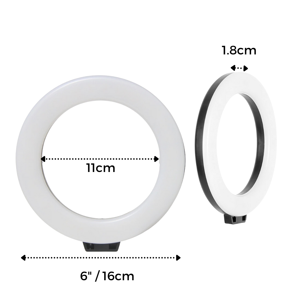 16 cm ring med LED-ljus och stativ - Ozerty