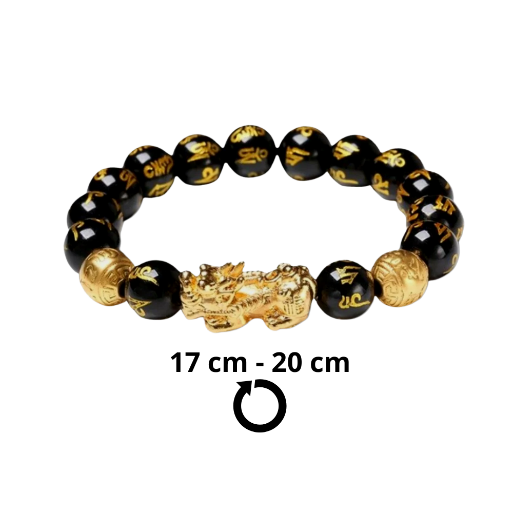 Armband i svart och guld obsidian - Ozerty