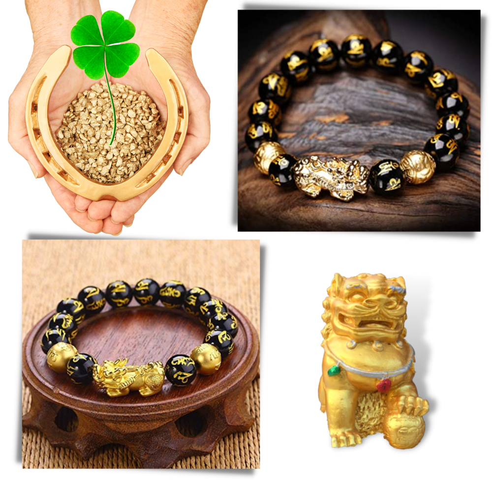Armband i svart och guld obsidian - Ozerty