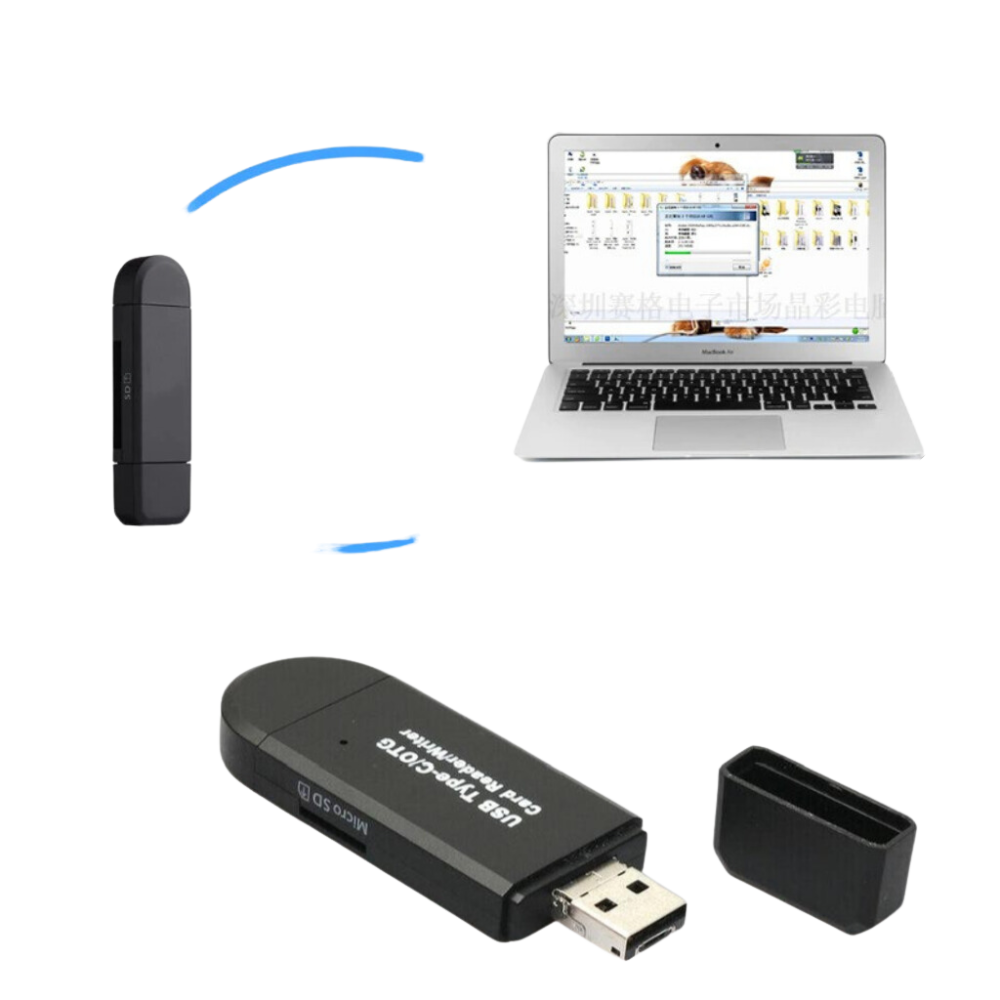 3 i 1 USB minneskortläsare - Ozerty