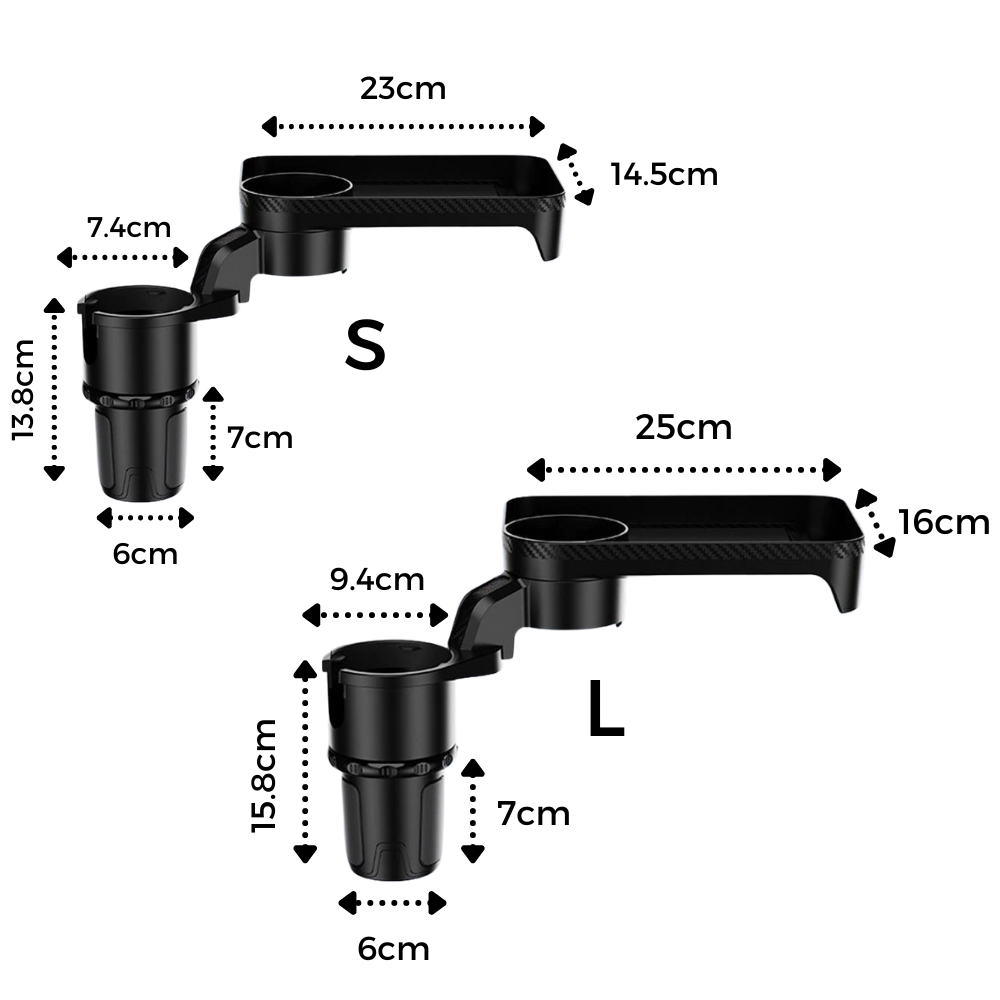 Mugghållare och roterande bricka för bil - Ozerty