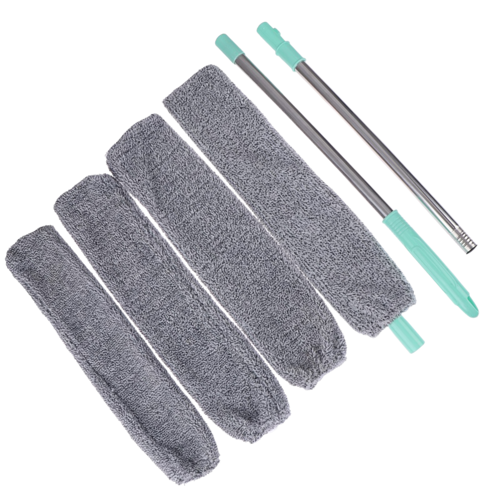 Telescopic duster with microfiber
