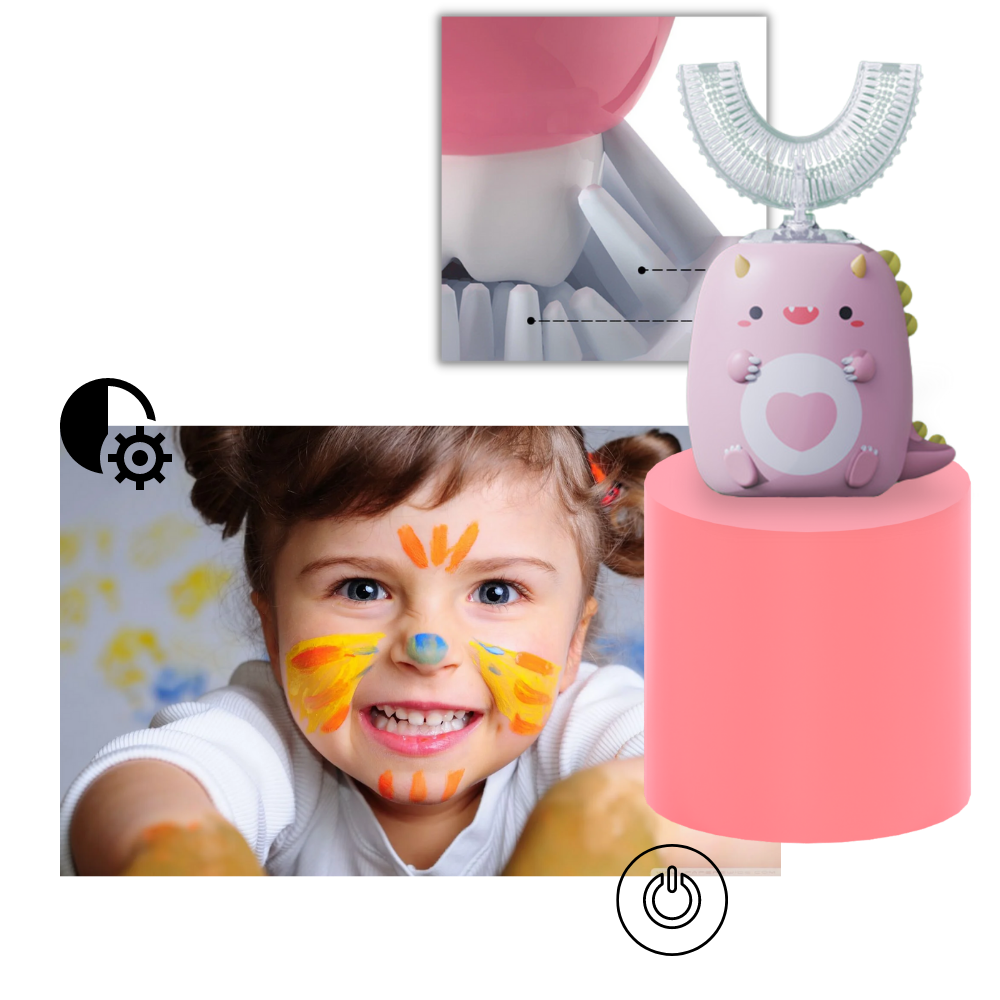 Elektrisk u-formad tandborste för barn