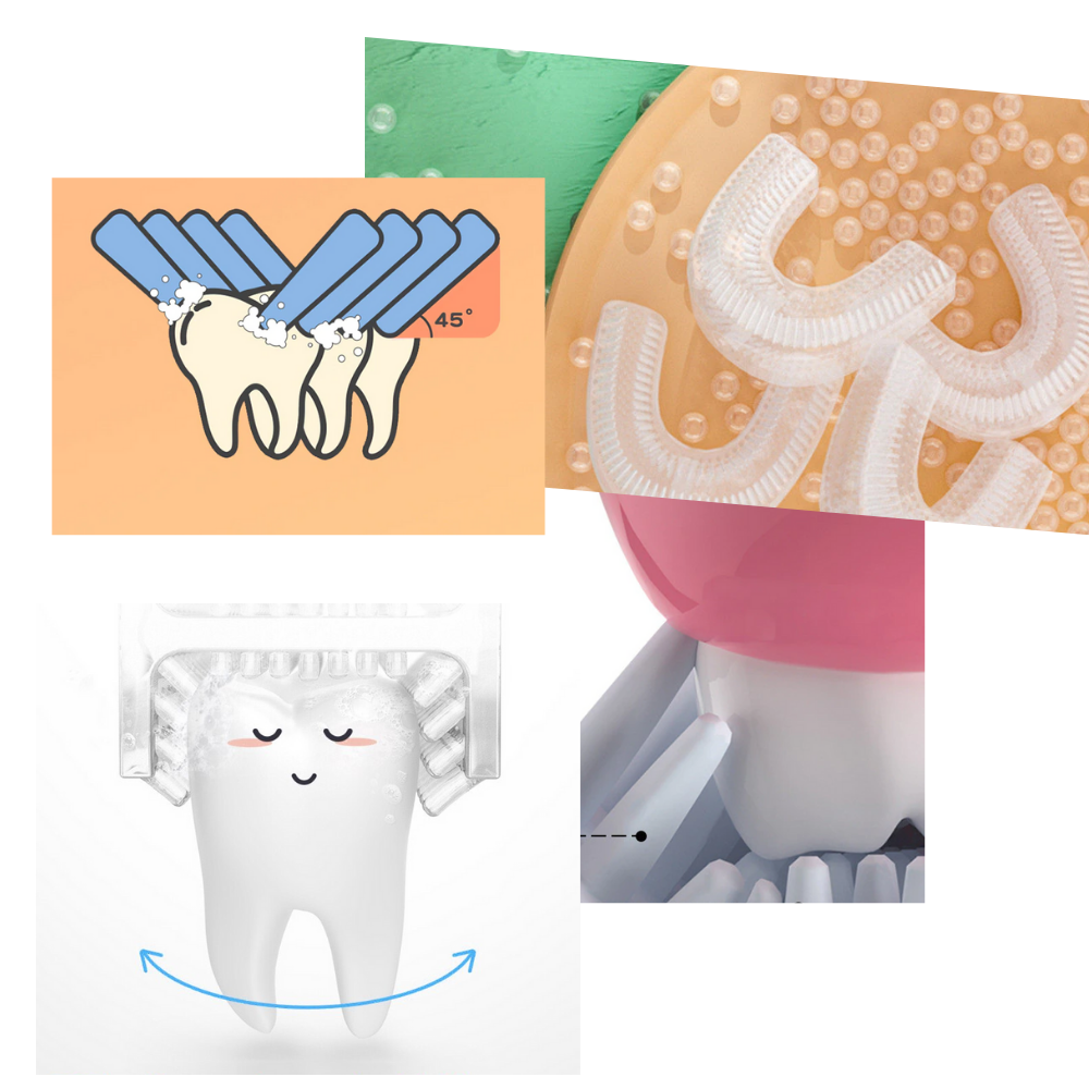 Elektrisk u-formad tandborste för barn