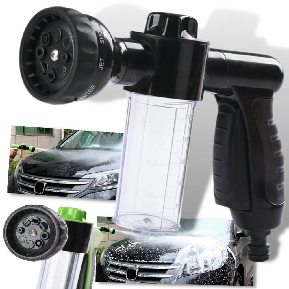 Högtrycksslang med munstycke och tvåldispenser - Ozerty