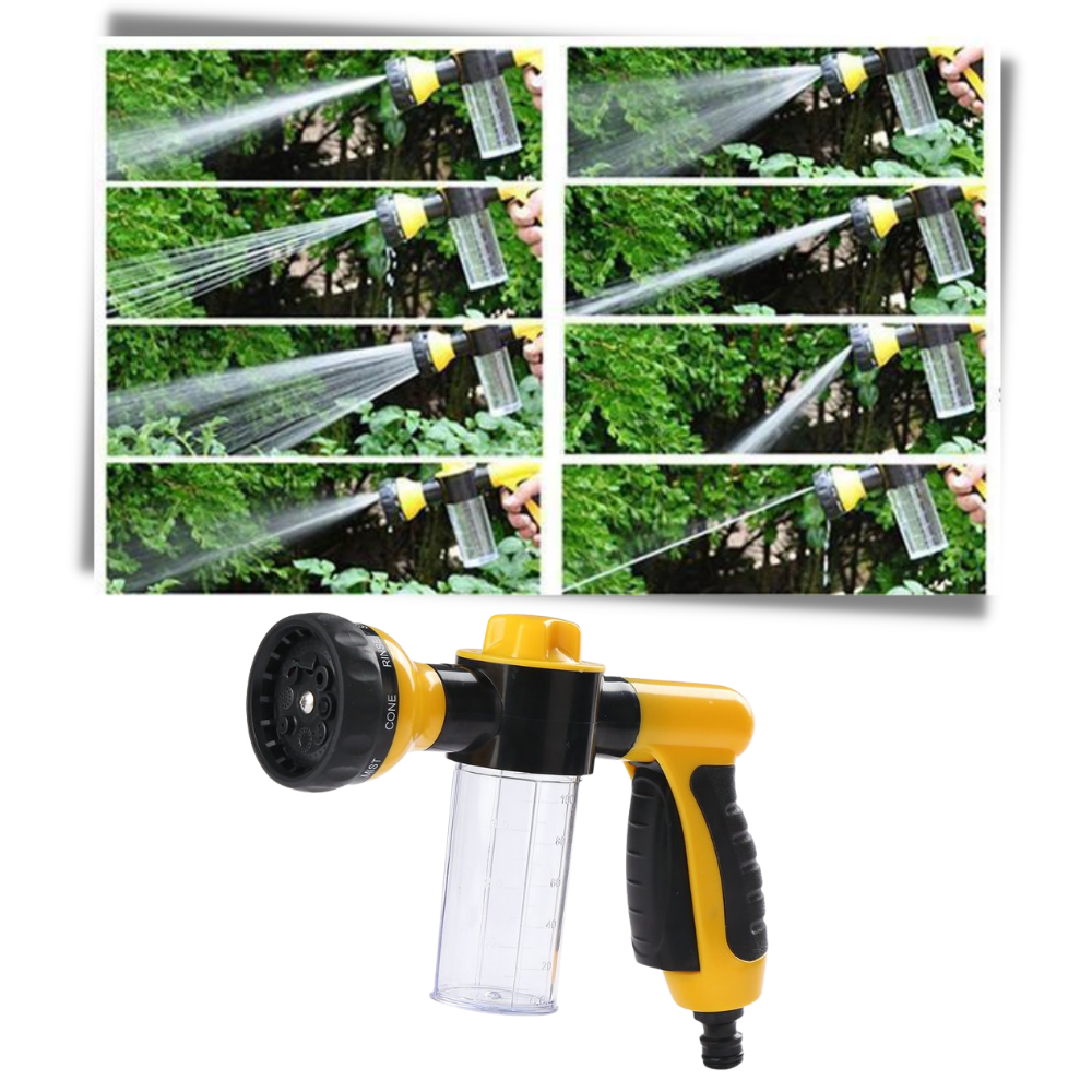 Högtrycksslang med munstycke och tvåldispenser - Ozerty