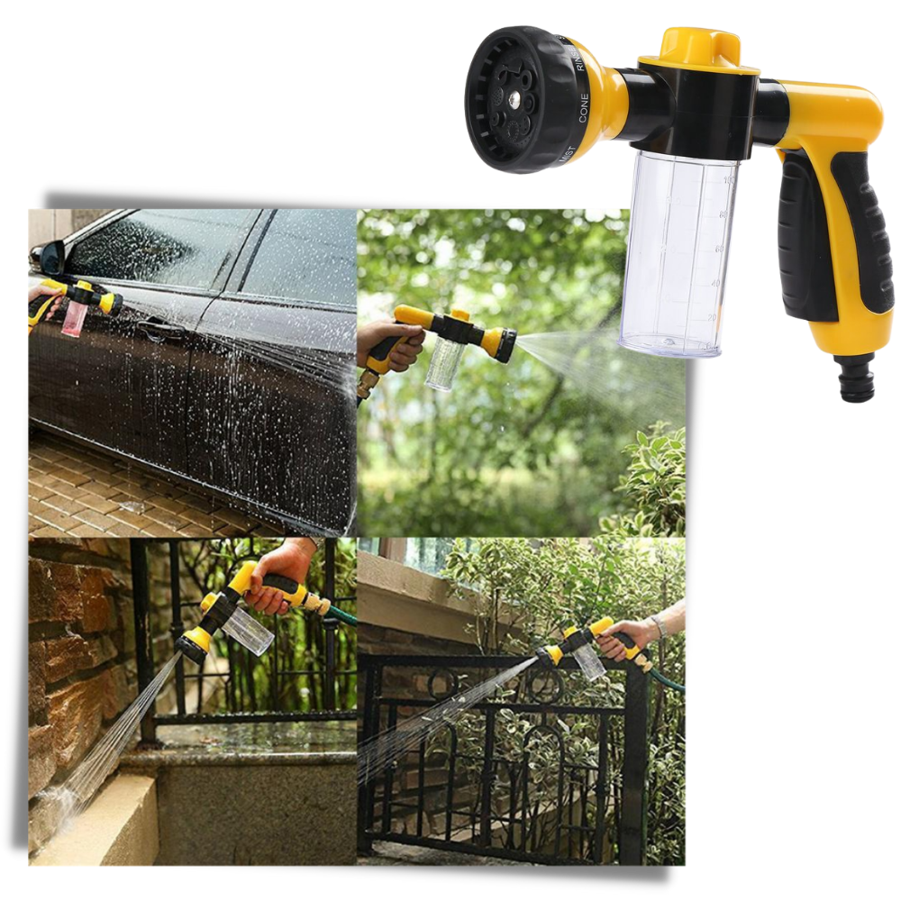 Högtrycksslang med munstycke och tvåldispenser - Ozerty
