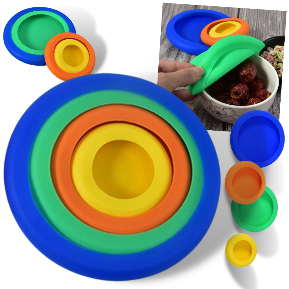 Paket med 4 lock av silikon - Ozerty