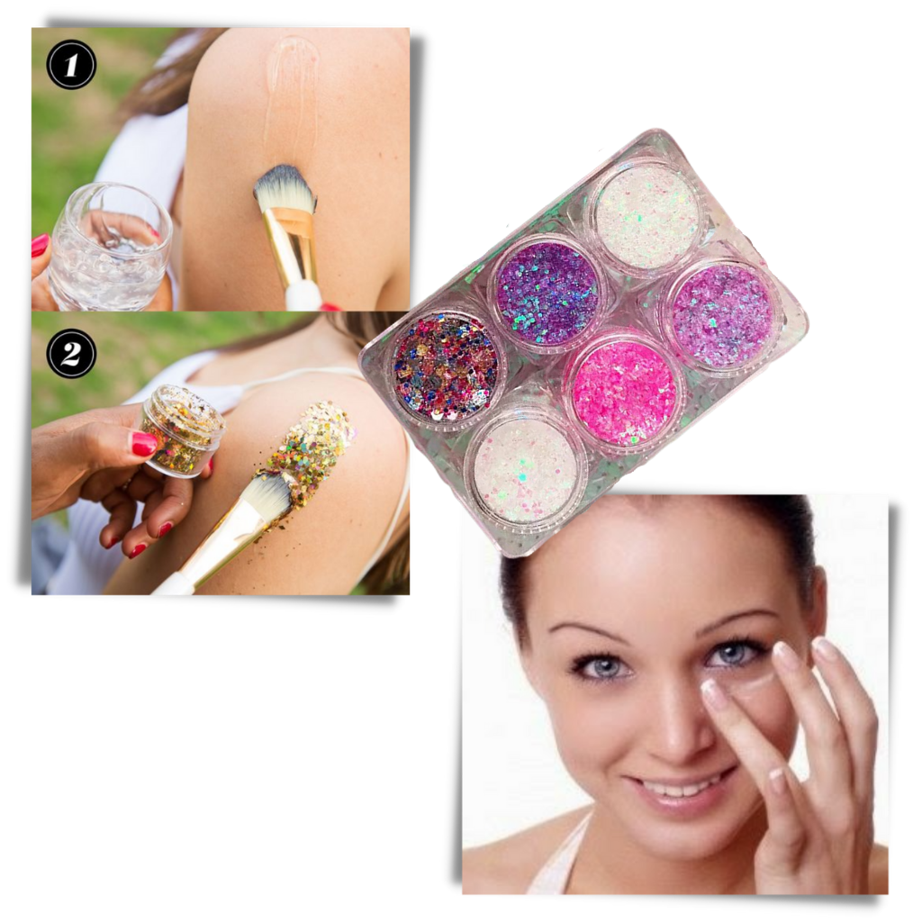 Set med glitter för ansikte och kropp - Ozerty