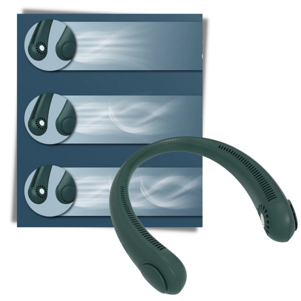 Bärbar mini laddningsbar nackfläkt - Ozerty