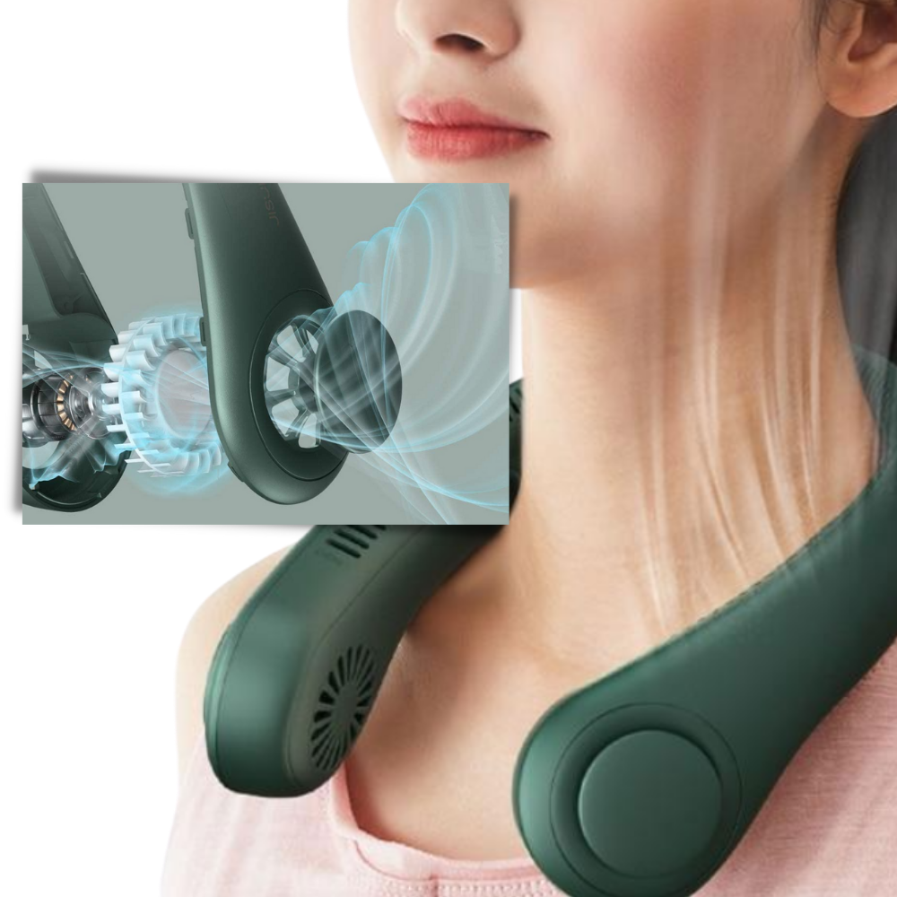 Bärbar mini laddningsbar nackfläkt - Ozerty