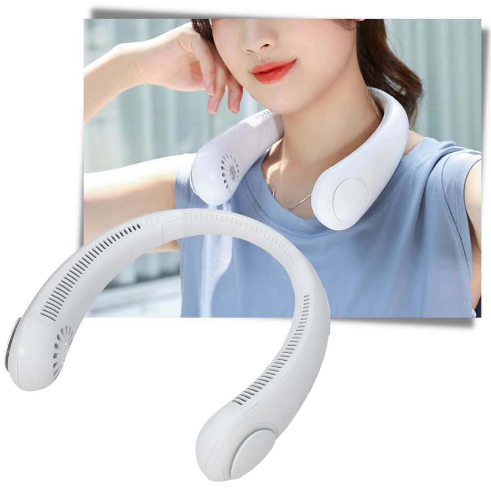 Bärbar mini laddningsbar nackfläkt - Ozerty