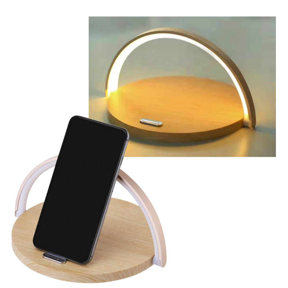Skrivbordslampa och trådlös telefonladdare - Ozerty